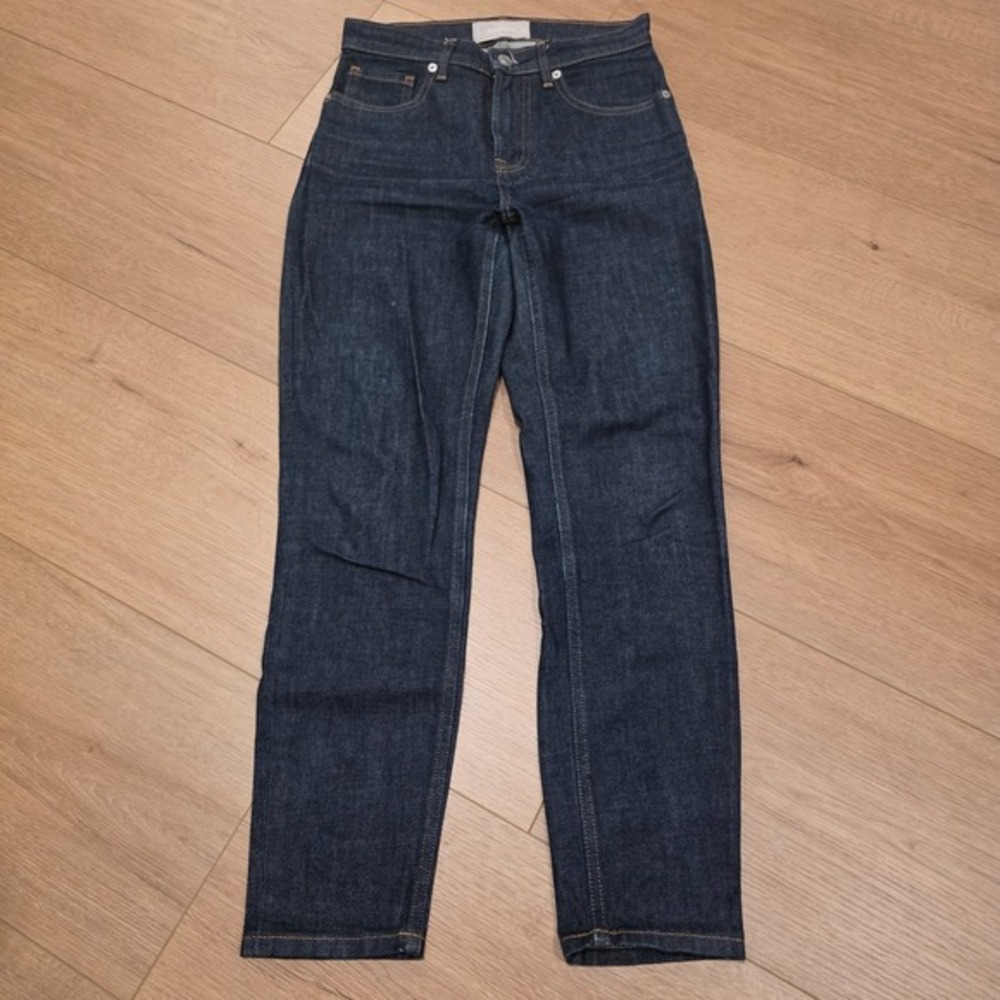 Everlane Jeans Women's 25 Dark Blue Stretch‎ Mid Rise Regular Ankle Fits 26 x 26